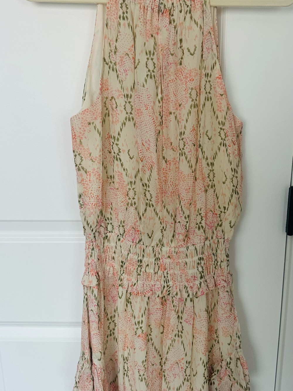 Ramy Brook Women's Cream Floral Mini Dress with Smocked Waist